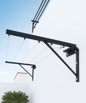 Foldable Wall-Mounted Clothesline with 30 Feet Rope