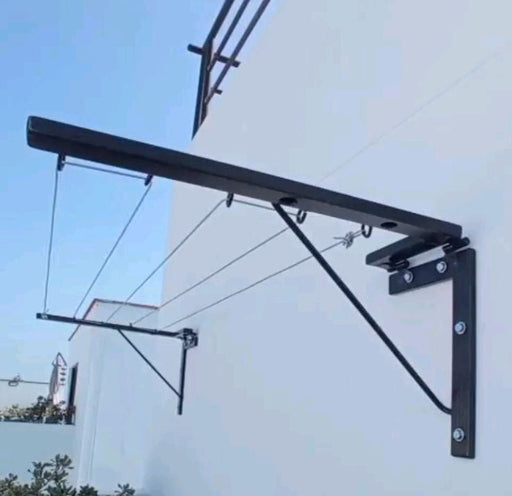 Foldable Wall-Mounted Clothesline with 30 Feet Free Rope