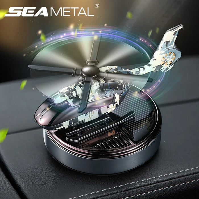 Car Solar Air Freshener Automatic Rotation Dashboard Helicopter